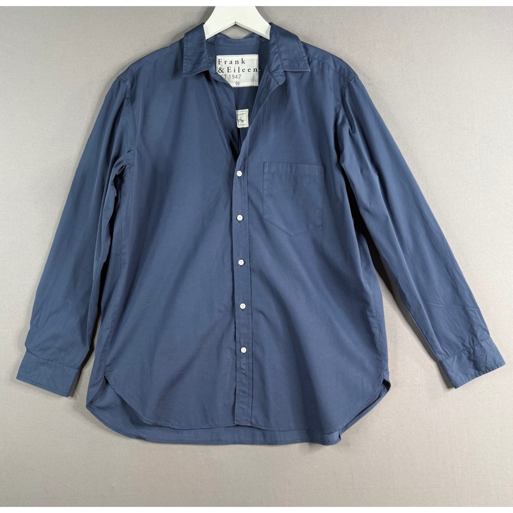 Frank & Eileen Joedy Button Down Womens M Blue Cotton Poplin Shirt Classic